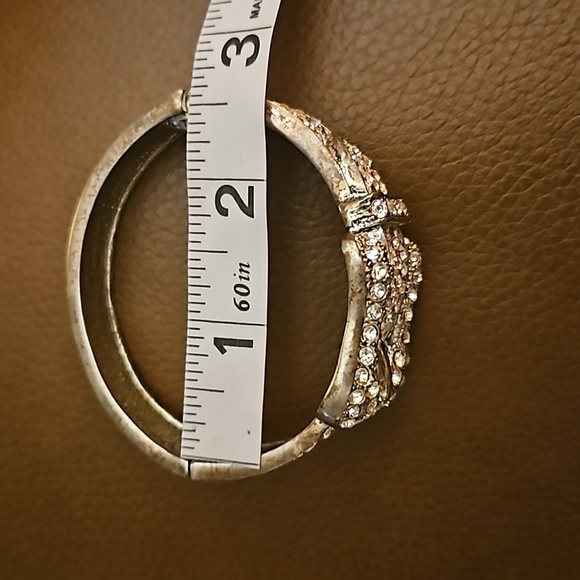 Vintage Rhinestone Bling Belt Chunky Clamper Bracelet - Picture 11 of 11
